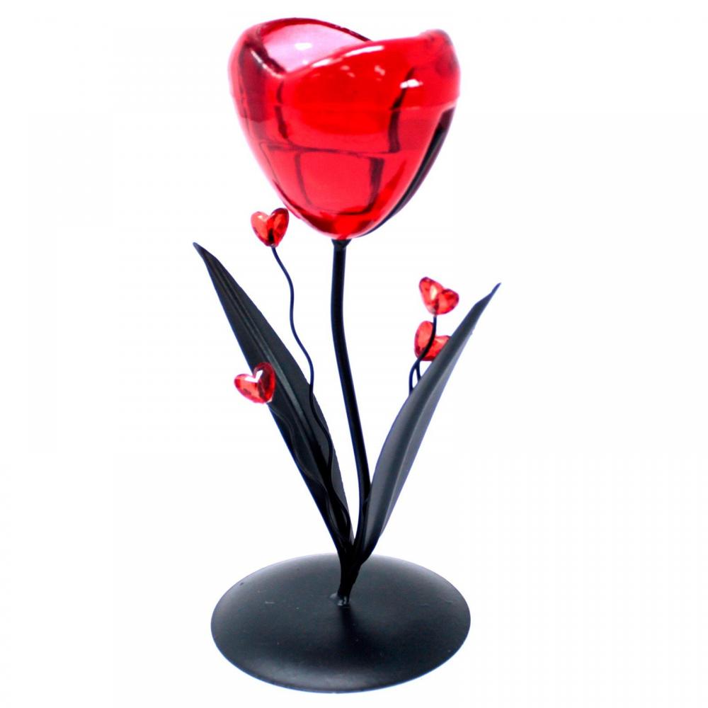Romantic Candleholder - Single Heart Flower