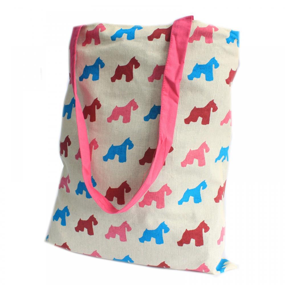 Lrg Tote Bag Reversible - Scotty - Pink