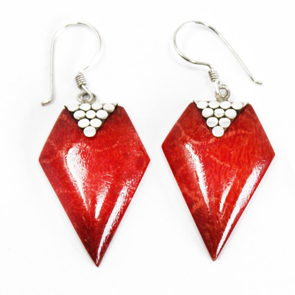 Coral Style Silver Earrings - Grapes