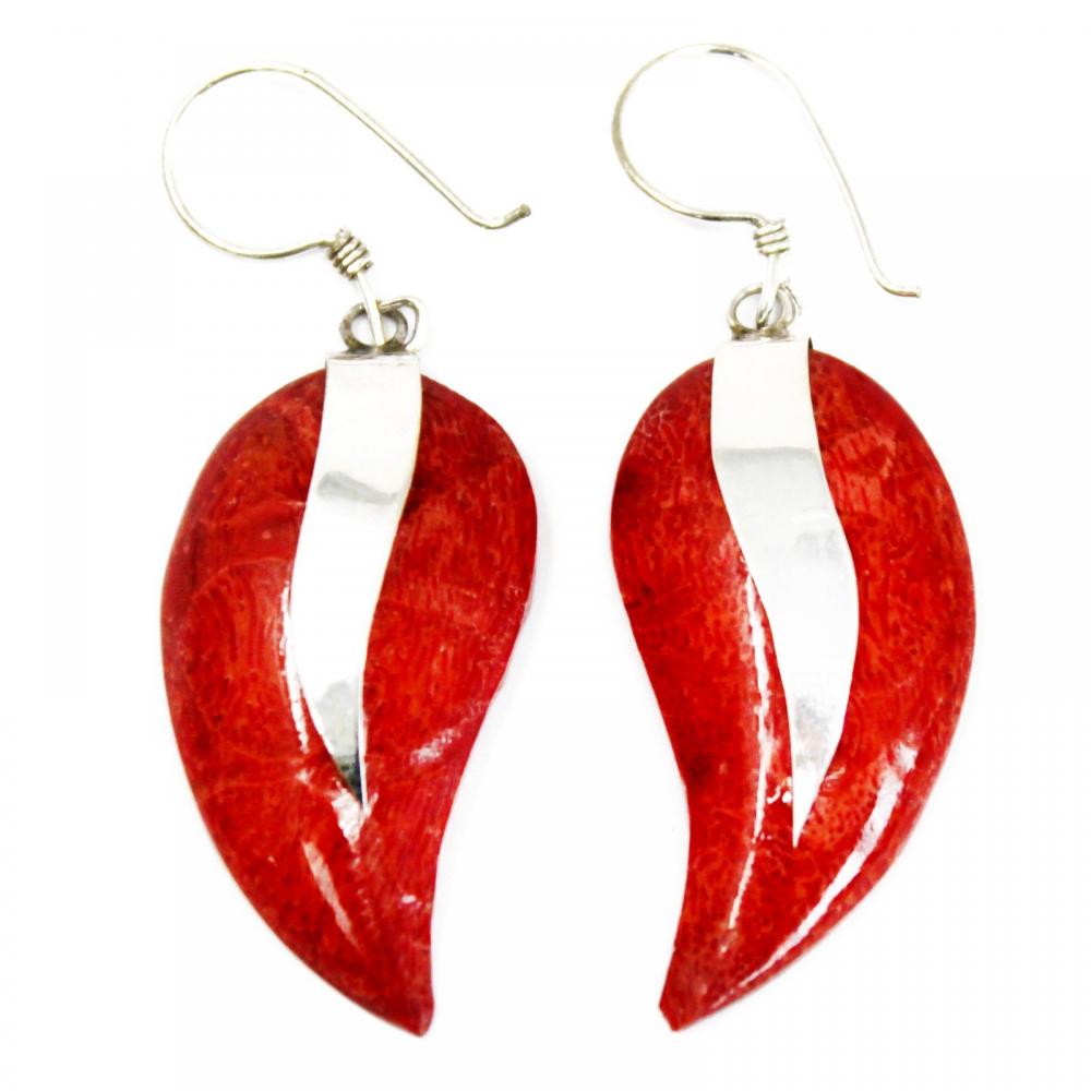 Coral Style Silver Earrings - Mangos