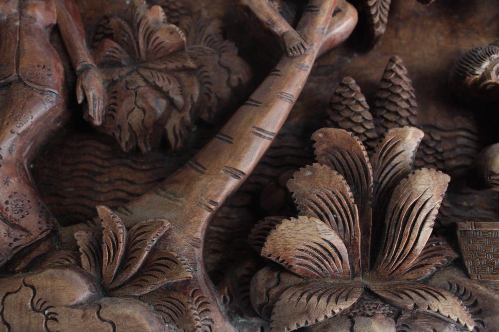 Bali Artisan Panels - Palm Tree & Flowers