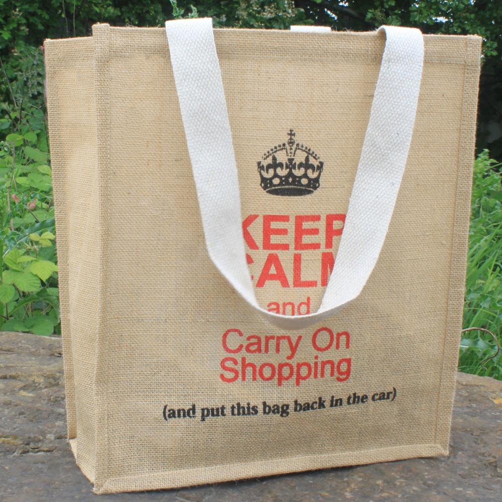 Jute Shopping Bag - Keep Calm