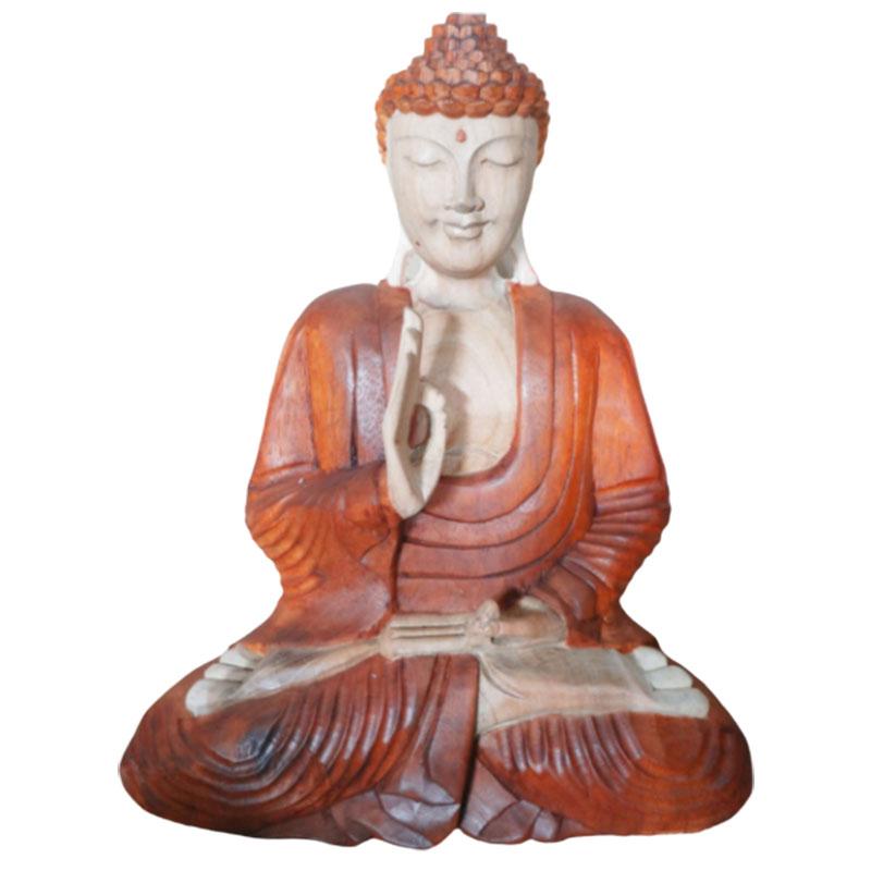 Hand Carved Buddha Statue - 40cm Pray