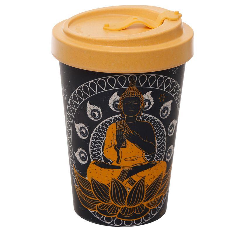 Thai Buddha Reusable Screw Top Bamboo Composite Travel Mug