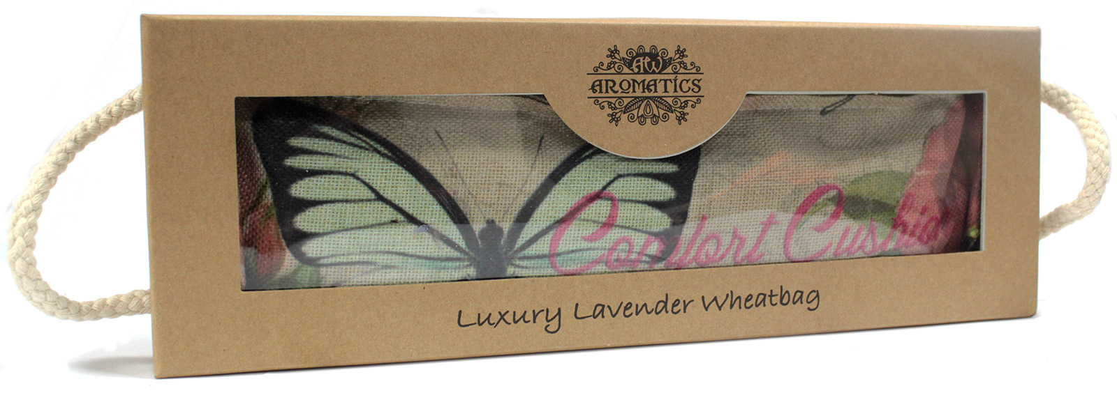 Luxury Lavender Wheat Bag in Gift Box - Butterfly & Roses