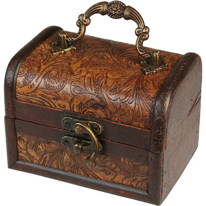 Lrg Colonial Box - Floral Embossed