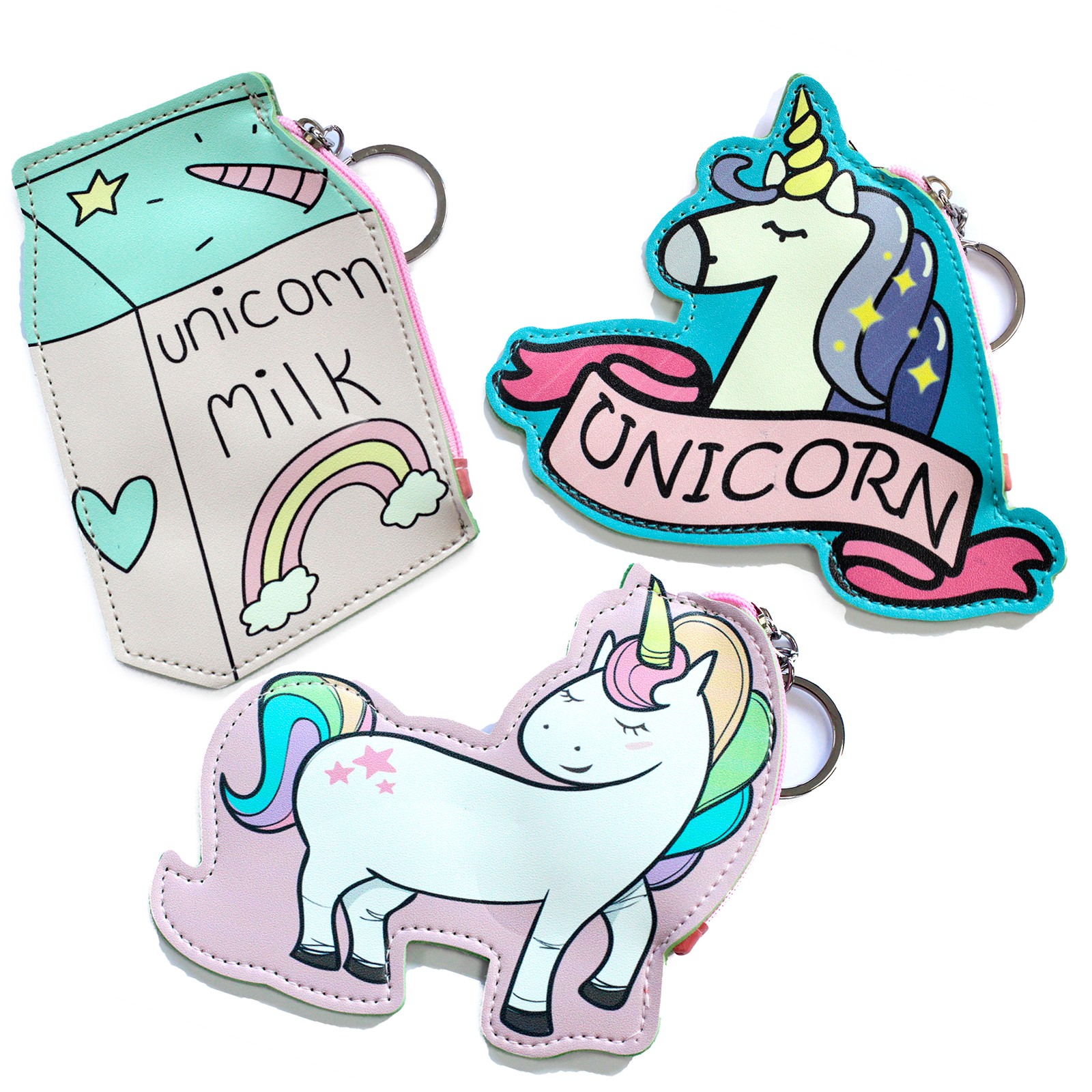 Fun Money Pouch - PACK OF 3 - ONE OF EACH DESIGN - Unicorns
