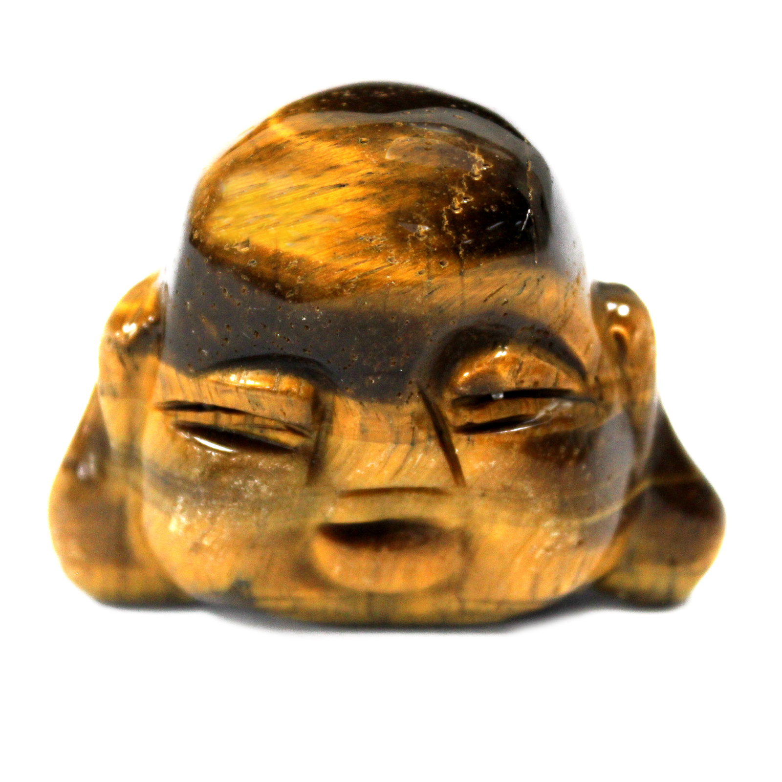 Gemstone Buddha Head - Tiger Eye