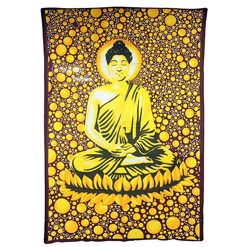 Large Brown Buddha Bedspread / Wall Art