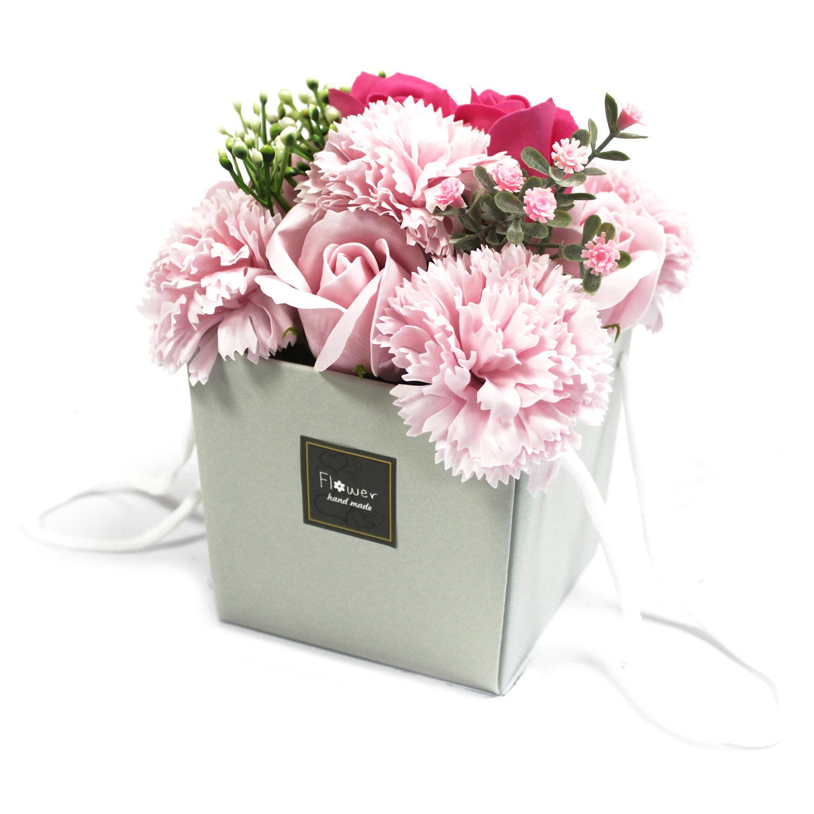 1x Soap Flower Bouqet - Pink Rose & Carnation