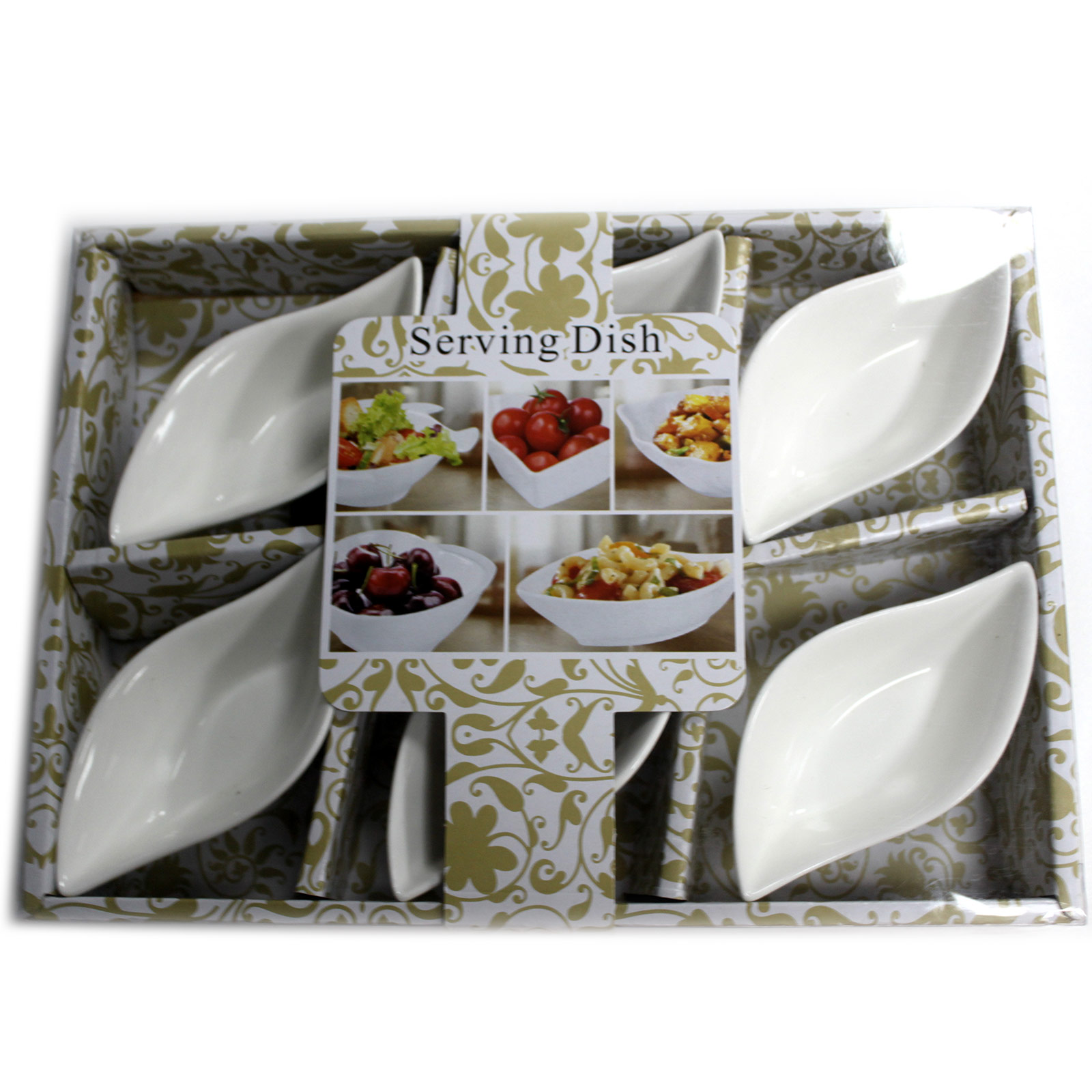 Set of Six Olive Shaped Olive Dishes