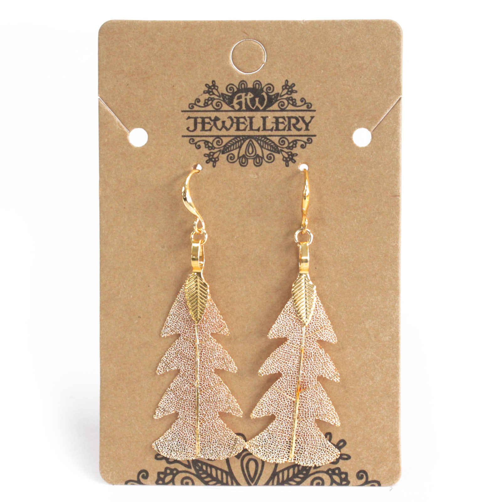 Earrings - Festive Fir Leaf - Gold