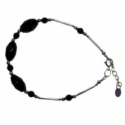 Classic Black Stone & Silver Bracelet