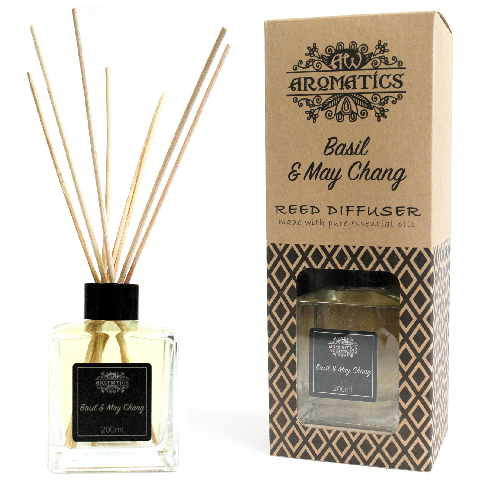 200ml Basil & Maychang Essential Oil Reed Diffuser 