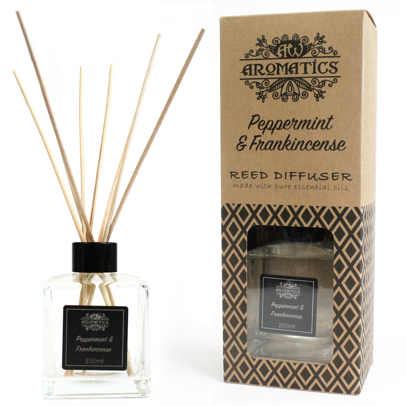 200ml Peppermint & Frankincense Essential Oil Reed Diffuser 