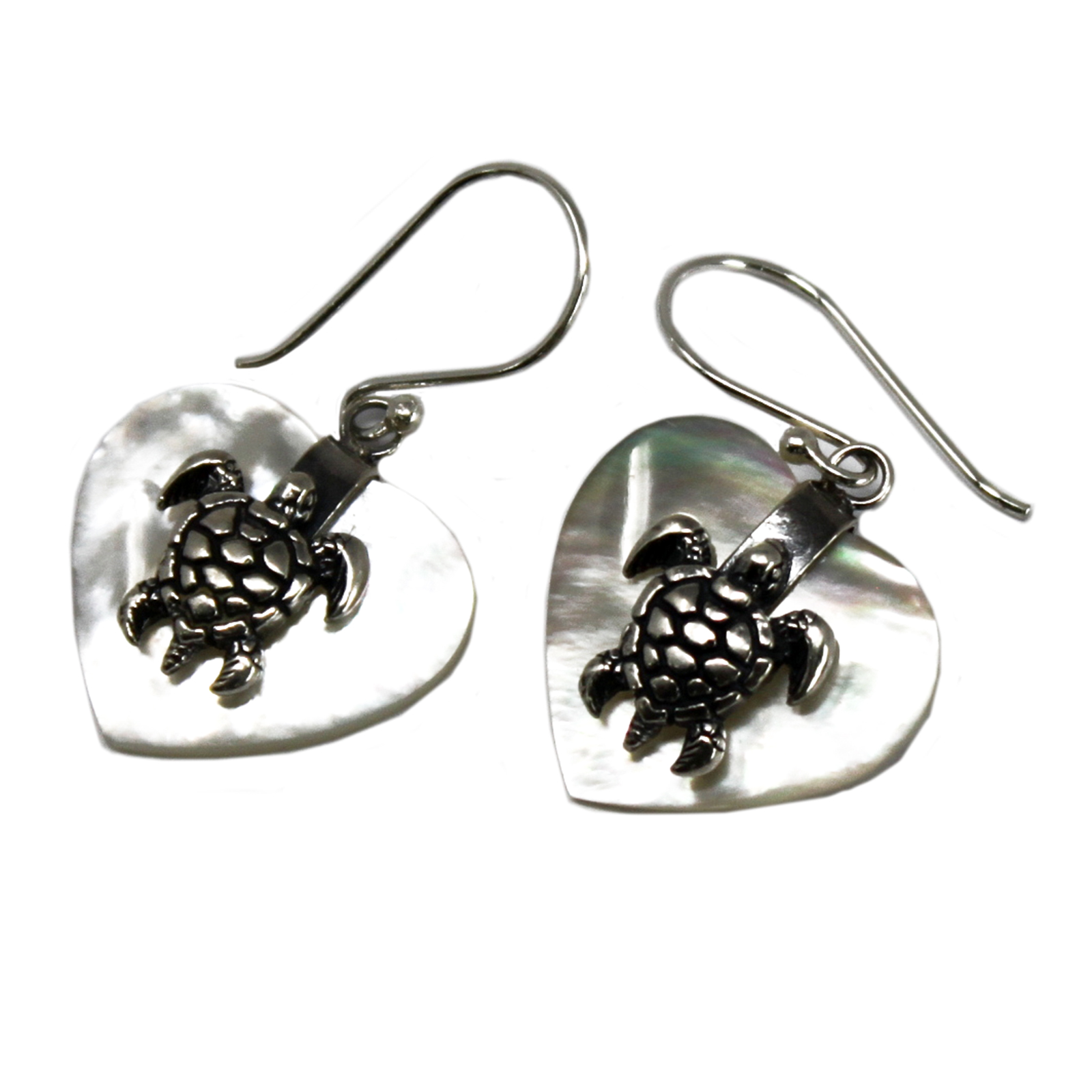 Shell & Silver Earrings - Sea Turtle